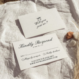 Tarjeta De Confirmación De Asistencia Boda moderno e ilustrado a mano escrito