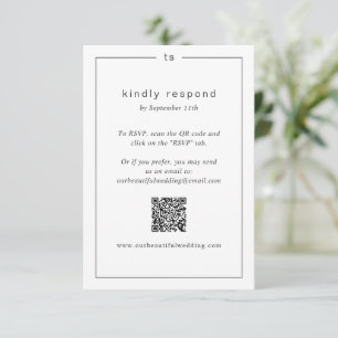 Tarjeta De Confirmación De Asistencia Boda moderno monograma blanco y negro eterno