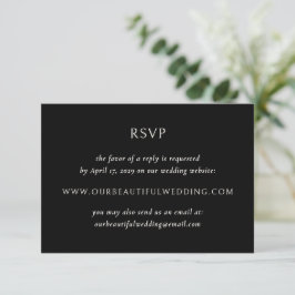 Tarjeta De Confirmación De Asistencia Boda moderno negro simple