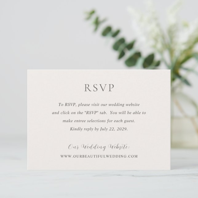 Tarjeta De Confirmación De Asistencia Boda moderno neutral de estilo (Anverso de pie)