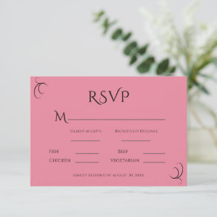Tarjeta De Confirmación De Asistencia Boda moderno Pink Pastel