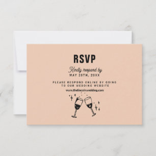 Tarjeta De Confirmación De Asistencia Boda moderno Retro Funky