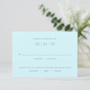 Tarjeta De Confirmación De Asistencia Boda moderno Verde azulado y elegante