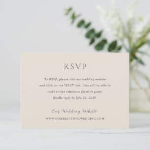 Tarjeta De Confirmación De Asistencia Boda moderno y elegante de color beige