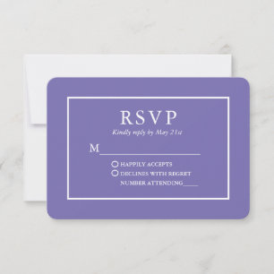 Tarjeta De Confirmación De Asistencia Boda moderno y elegante de Perwinkle