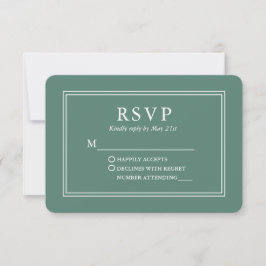 Tarjeta De Confirmación De Asistencia Boda moderno y elegante Eucalyptus Green