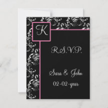 Boda Monogram damask R.S.V.P