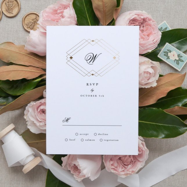 Tarjeta De Confirmación De Asistencia Boda Monograma de caligrafía azul de la marina clá (Subido por el creador)