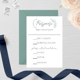 Tarjeta De Confirmación De Asistencia Boda Monograma de hoja de Moda moderna