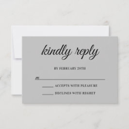 Tarjeta De Confirmación De Asistencia Boda Monograma de Papel de Plata Brillante Respond