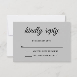 Tarjeta De Confirmación De Asistencia Boda Monograma de Papel de Plata Brillante Respond