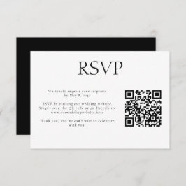 Tarjeta De Confirmación De Asistencia Boda Monograma Personalizado Web Boda de código QR
