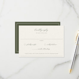 Tarjeta De Confirmación De Asistencia Boda Moss Green Beige