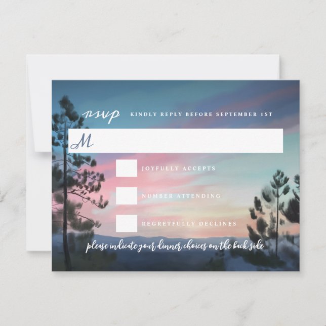 Tarjeta De Confirmación De Asistencia Boda Mountain Getaway (Anverso)