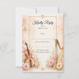 Tarjeta De Confirmación De Asistencia Boda Musical Elegante Boda