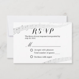 Tarjeta De Confirmación De Asistencia Boda musical SVP simple y elegante