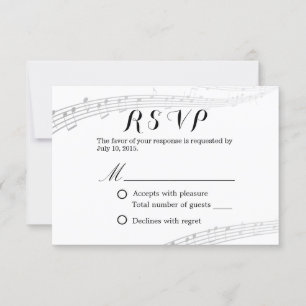 Tarjeta De Confirmación De Asistencia Boda musical SVP simple y elegante
