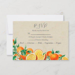Tarjeta De Confirmación De Asistencia Boda naranja Blossom