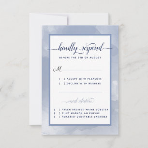 Tarjeta De Confirmación De Asistencia Boda #Nautical Navy Steel Blue Watercolor Event