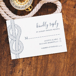 Tarjeta De Confirmación De Asistencia Boda Nautical Rope Knot