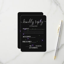 Boda Negra Estrellas Moradas Personalizadas