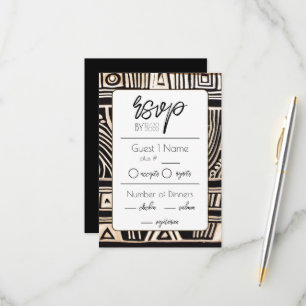 Tarjeta De Confirmación De Asistencia Boda negro