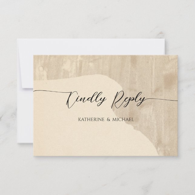 Tarjeta De Confirmación De Asistencia Boda neutral (Anverso)