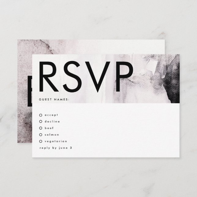 Tarjeta De Confirmación De Asistencia Boda Neutral de Género Ultra Moderno (Anverso / Reverso)