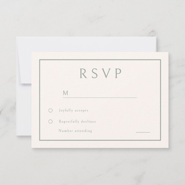 Tarjeta De Confirmación De Asistencia Boda Neutral Elegante Mínimo Moderno (Anverso)