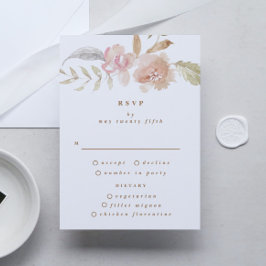 Tarjeta De Confirmación De Asistencia Boda Nude Romantic Watercolor Florals