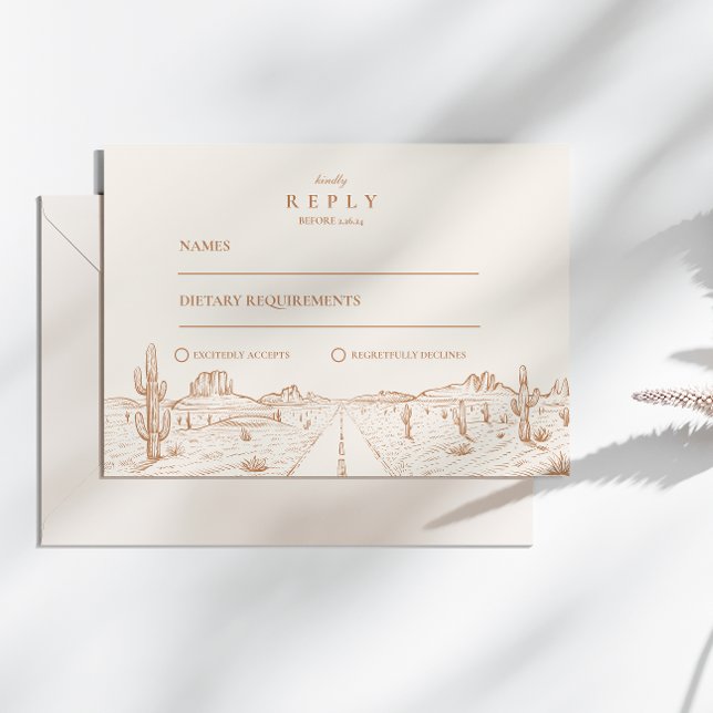Tarjeta De Confirmación De Asistencia Boda occidental de la ruta del desierto (Subido por el creador)