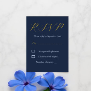 Tarjeta De Confirmación De Asistencia Boda Opulenta Azul