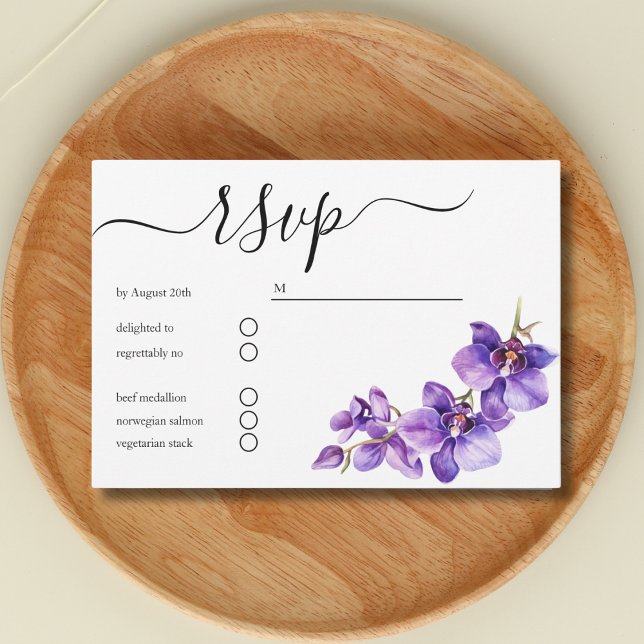 Tarjeta De Confirmación De Asistencia boda Orquídea mínima (Subido por el creador)