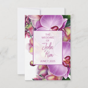 Tarjeta De Confirmación De Asistencia Boda Orquídeas Florales
