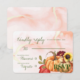 Tarjeta De Confirmación De Asistencia Boda otoño de la caída de la crema de calabaza de 