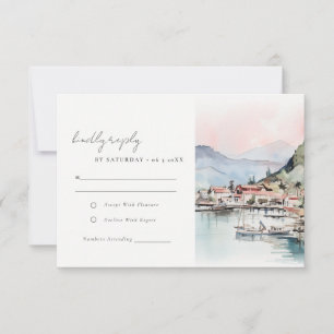 Tarjeta De Confirmación De Asistencia Boda Paisaje Acuarela Kauai Hawaii