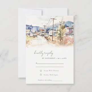 Tarjeta De Confirmación De Asistencia Boda paisaje de Asheville Carolina del Norte