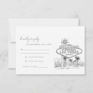 Tarjeta De Confirmación De Asistencia Boda Paisaje Esbozo Las Vegas Nevada