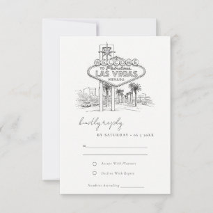 Tarjeta De Confirmación De Asistencia Boda Paisaje Esbozo Las Vegas Nevada