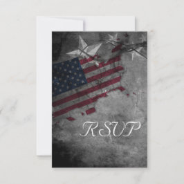 Tarjeta De Confirmación De Asistencia Boda Patriótico de Bandera de Estados Unidos