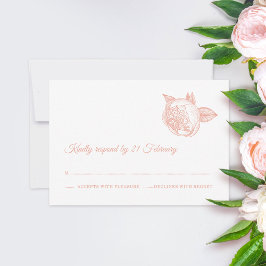 Tarjeta De Confirmación De Asistencia Boda Peony Flower Elegant