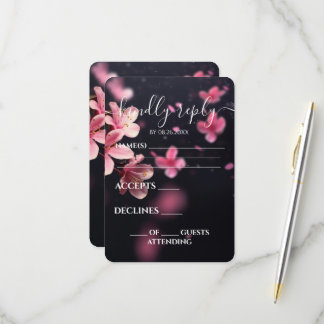 Tarjeta De Confirmación De Asistencia Boda personalizada de flores de cerezo