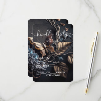 Tarjeta De Confirmación De Asistencia Boda personalizada de mariposa de metal Steampunk