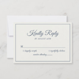 Tarjeta De Confirmación De Asistencia Boda por favor contesta azul a la moderna Marina P