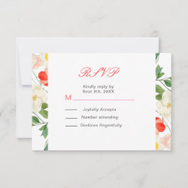 Tarjeta De Confirmación De Asistencia Boda Primaria Tulips y Daffodils