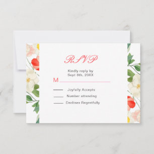 Tarjeta De Confirmación De Asistencia Boda Primaria Tulips y Daffodils