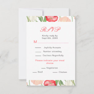 Tarjeta De Confirmación De Asistencia Boda Primaria Tulips y Daffodils