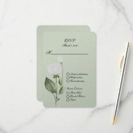 Tarjeta De Confirmación De Asistencia Boda Primavera de Tulipanes Blancos