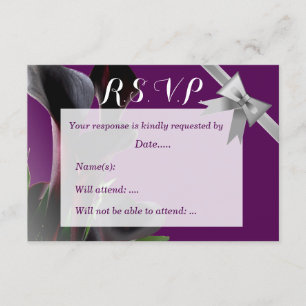 Tarjeta De Confirmación De Asistencia Boda Purple Calla Lily