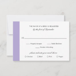 Tarjeta De Confirmación De Asistencia Boda Purple de Lavanda Digital Elegante Minimal